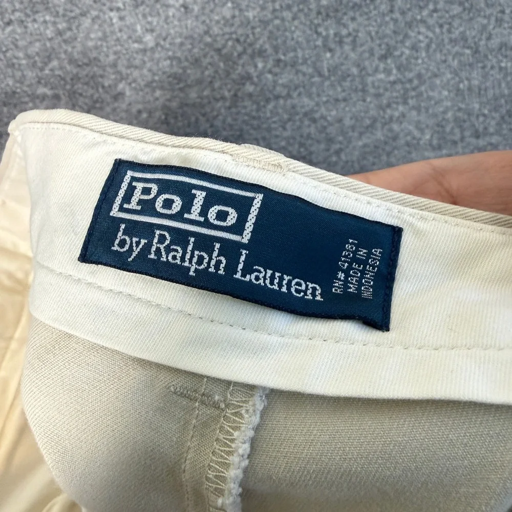Polo Ralph‎ Lauren Pants Mens 36x29 Classic Chino Mens Khaki Pants Vintage Pleat